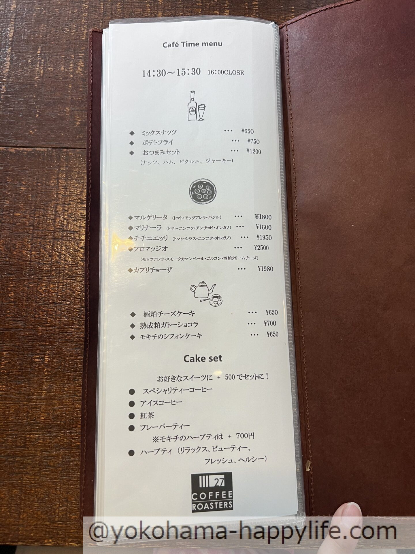 MOKICHI KAMAKURA ドリンクメニューcafe time menu