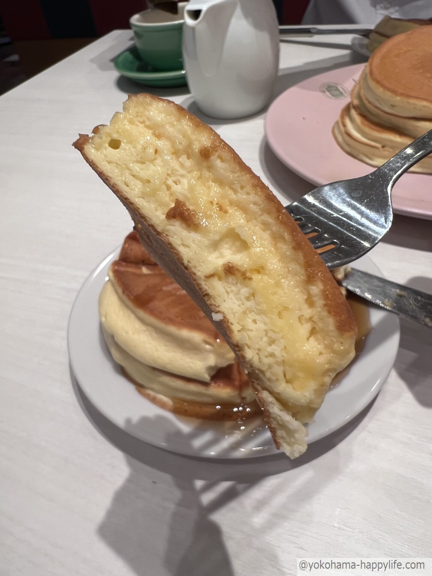 belle-ville pancake cafe パンケーキ断面